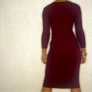 Burgundy colored long sleeve forever 21 dress